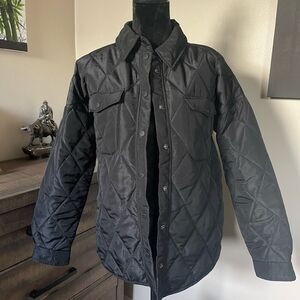 Ladies Noisy May Black Quilted Jacket Size S Excellent Condition Popper Fasten